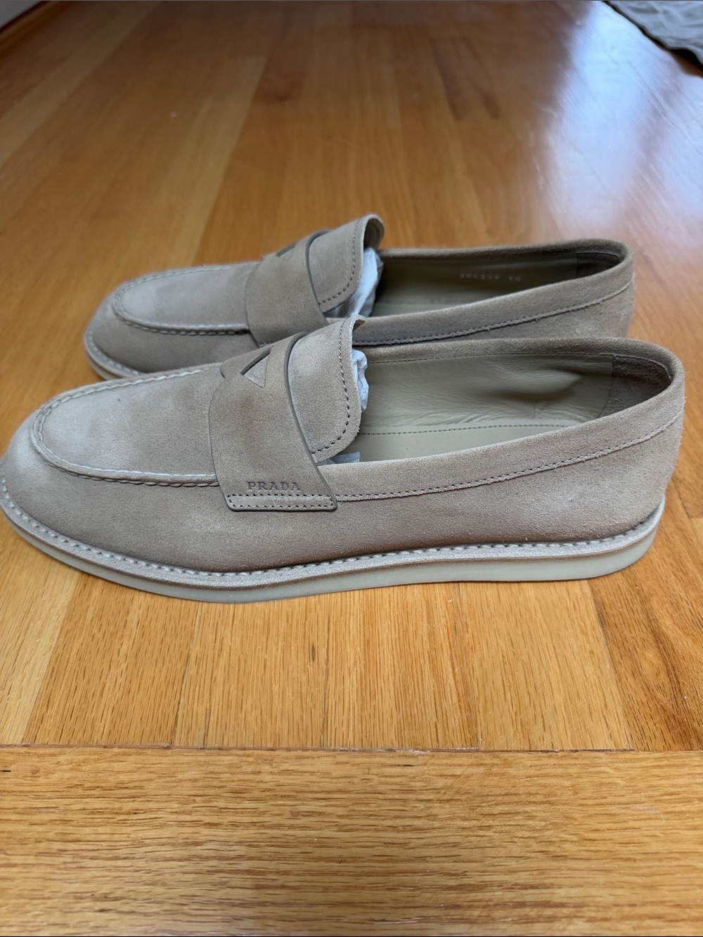 Prada Men's Bleached Suede Loafers